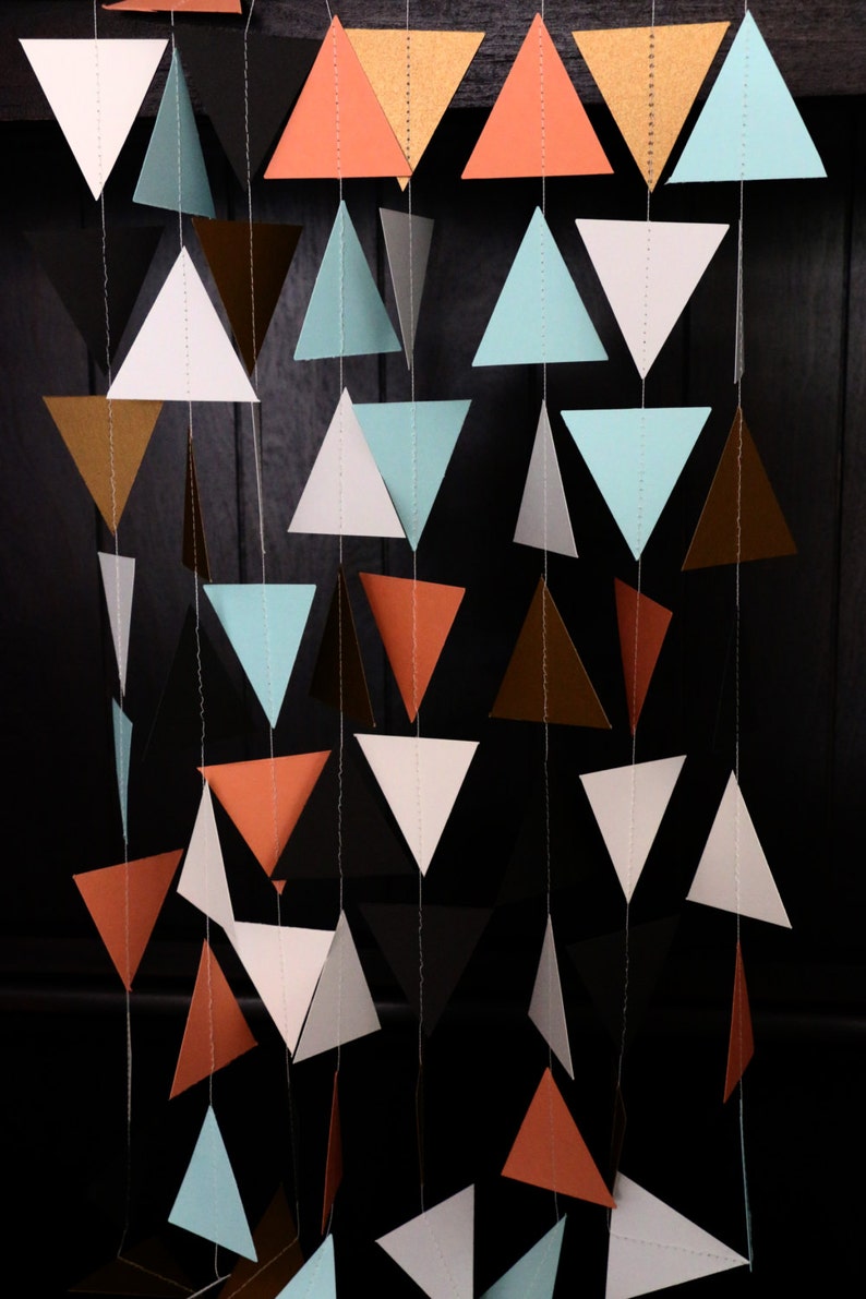Triangle Garland Modern Garland Geometric Garland Paper Etsy