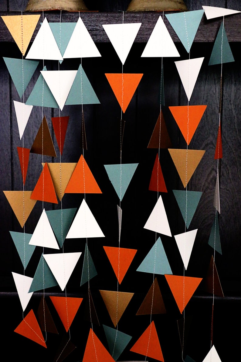 Triangle Garland Modern Garland Geometric Garland Paper Etsy