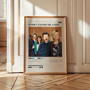 Parks and Recreation TV Poster – Retro Comedy Wall Art, Ron Swanson Fan Gift, Office Decor, TV Show Print, Pop Culture Artwork