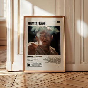 Poster di Shutter Island - Arte murale digitale thriller psicologico, stampa del film di Scorsese, arredamento dark mystery, download di film minimalista