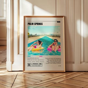 Palm Springs Poster – Digital Rom-Com Wall Art, Time Loop Movie Print, Summer Aesthetic Decor, Indie Film Download for Bedroom