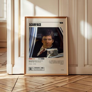 Scarface Movie Poster – Al Pacino Tony Montana Art Print, Gangster Crime Film Wall Decor, 80s Classic Cinema Home Decoration