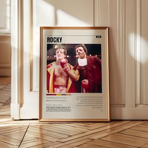 Rocky Balboa Movie Poster – Classic Boxing Film Wall Art, 70s Cinema Print, Sylvester Stallone Fan Gift, Motivational Sports Decor
