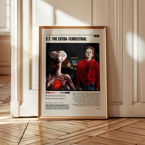 E.T. the Extra-Terrestrial Poster – 80s Sci-Fi Wall Art, Spielberg Classic Movie Print, Alien Film Decor, Retro Gift for Film Lovers