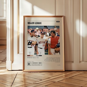 Major League Poster – Baseball Comedy Movie Print, 80s Sports Film Wall Art, Retro Cinema Decor, Wild Thing Rick Vaughn Gift Artwork
