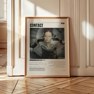 Kontakt Film Poster - Sci-Fi Film Druck, Jodie Foster Wandkunst, Retro Film Dekor, 1997 Classic Kino Poster, Sci-Fi Wand Kunst Druck