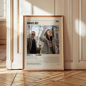 Knives Out Poster – Whodunit Mystery Movie Print, Rian Johnson Film Art, Daniel Craig Detective Wall Decor, Modern Murder Artwork