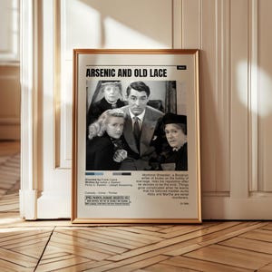 Arsenic and Old Lace Poster – Classic Dark Comedy Film Art, Cary Grant Vintage Wall Decor, 1940s Cinema Gift, Halloween Movie Print