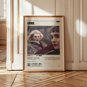 Carol Movie Poster – LGBTQ+ Romance Drama Wall Art, Cate Blanchett & Rooney Mara Print, 1950s Love Story Decor, Queer Cinema Gift