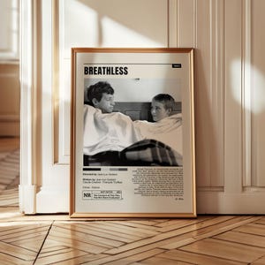 Breathless Movie Poster – French New Wave Cinema Wall Art, Jean-Luc Godard Print, Jean-Paul Belmondo Film Decor, Retro Film Gift
