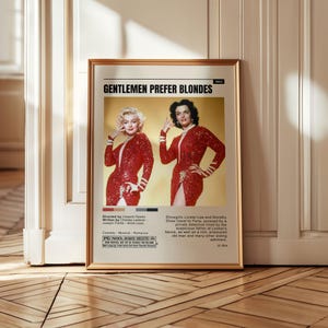 Gentlemen Prefer Blondes Poster – Vintage Musical Comedy Print, Marilyn Monroe Wall Art, Classic Hollywood Decor