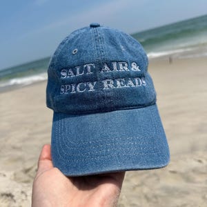 Bookish Embroidered Denim Hat | Salt Air and Spicy Reads
