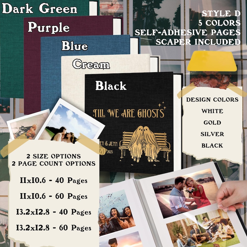 Till We Are Ghosts Personalized Wedding Album/Guestbook- 5 Styles, Anniversary Gift for Couple, Alternative Couple Scrapbook