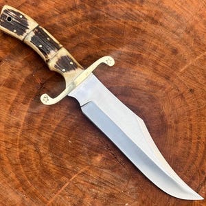 Hand forged 1095 High Carbon Steel Bowie Knife Hunting Knife-Camping Knife, Big Bowie Knife with Leather Sheath, Best Gift For Him