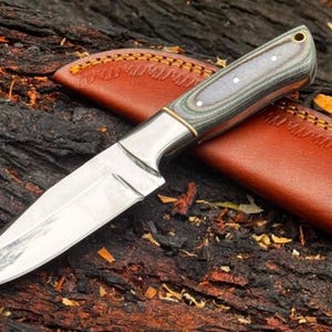 Custom Handmade D2 Tool Steel Hunting Skinner Knife Camping With Leather Sheath