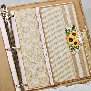 Sunflower Wedding Book, 8x10 Photo Album, Ring Bound Wedding Album, Burlap Guest Book, Custom Colors image 8