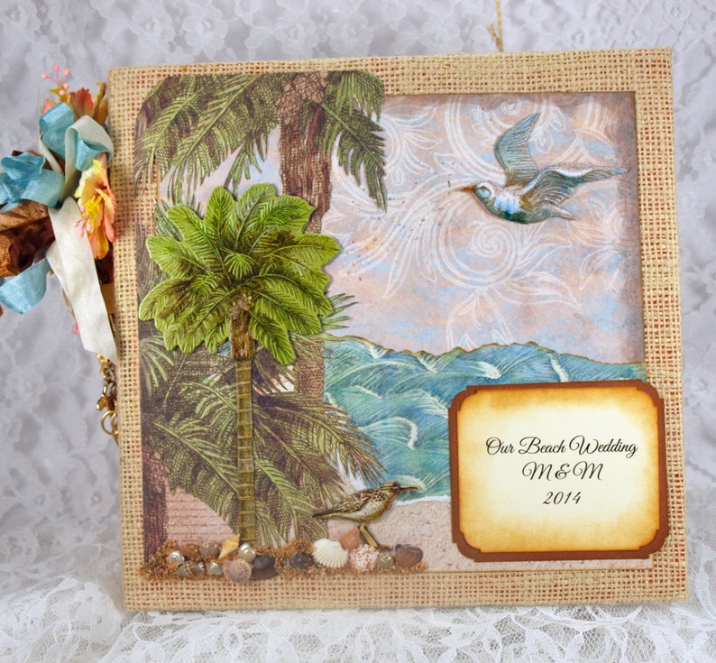 Beach Wedding Scrapbook Album Guest Book Destination Wedding Etsy