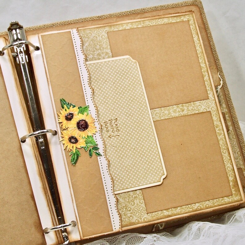 Sunflower Wedding Book 8x10 Photo Album Ring Bound Wedding