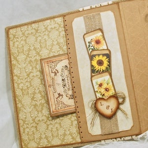 Sunflower Wedding Book, 8x10 Photo Album, Ring Bound Wedding Album, Burlap Guest Book, Custom Colors image 2
