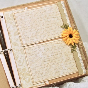 Sunflower Wedding Book, 8x10 Photo Album, Ring Bound Wedding Album, Burlap Guest Book, Custom Colors image 5