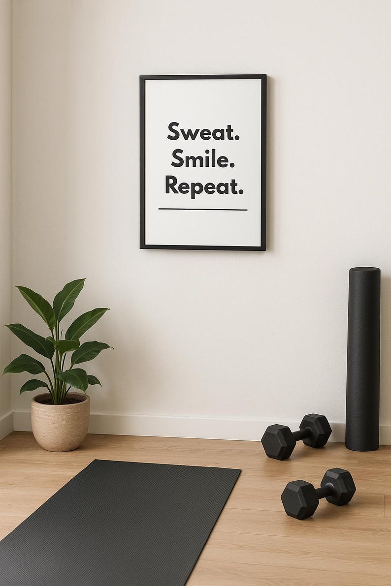 Home Gym Decor Printable, Fitness Motivation Wall Art, Workout Quote ...