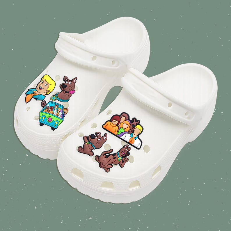 14PCS Vintage Cartoon Dog Shoe Charms Set • Retro Adventure Crew Inspired • Groovy Van Aesthetic Clog Charms for Kids & Adults bild 6