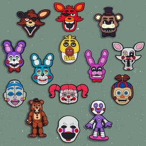 14PCS Horror Animatronic Shoe Charms Set, Creepy Game Inspired Clog Charms, Colorful Character Accessories, Gift for Teens