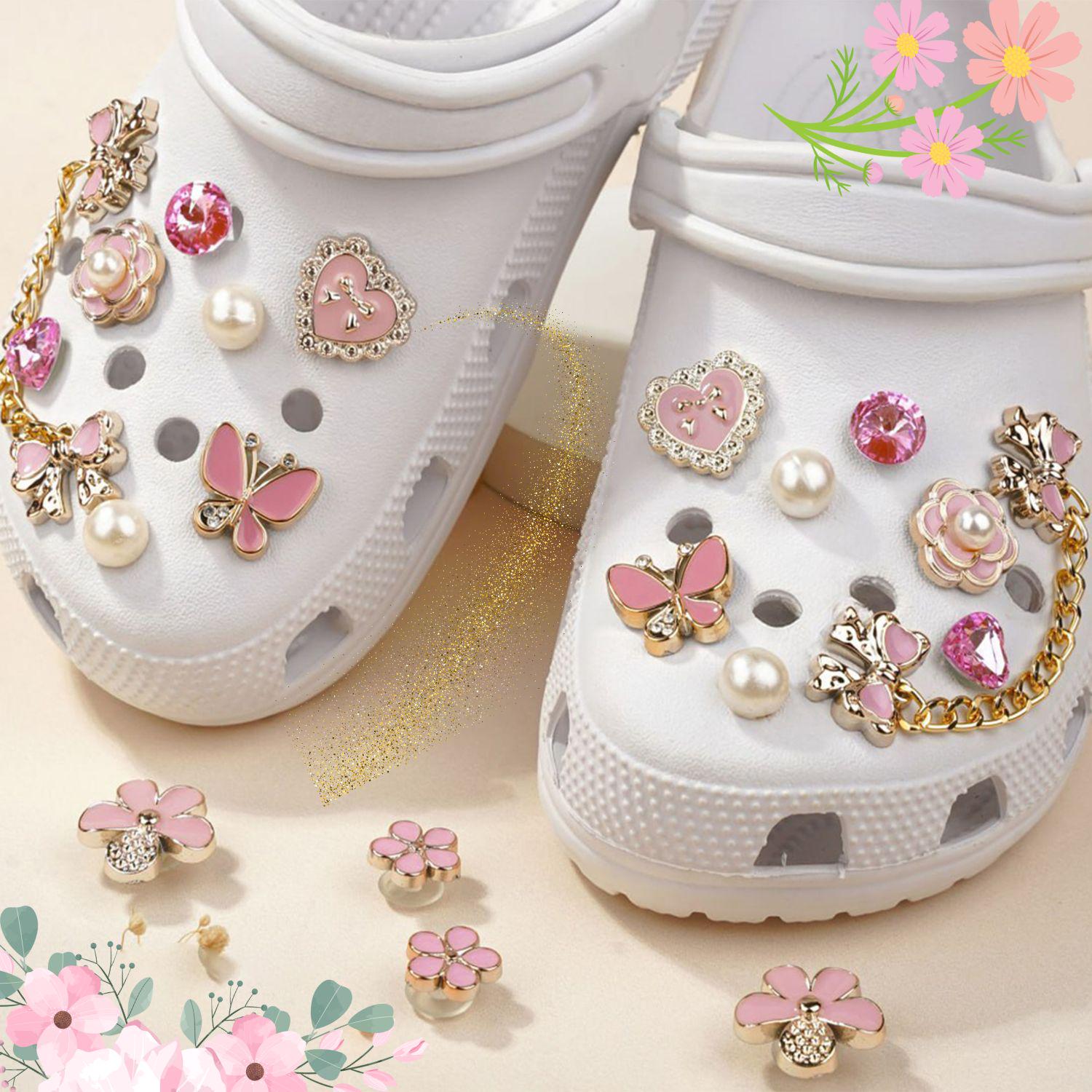CROCS Pink Sandals with Decorative Charms Rhinestone Cross Shoe Charm: Religious Shoe Decoration - Etsy main image 4