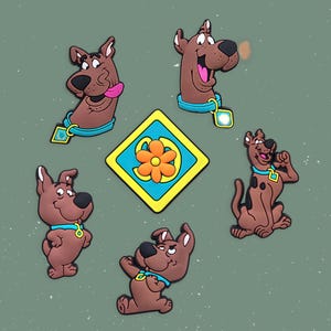14PCS Vintage Cartoon Dog Shoe Charms Set • Retro Adventure Crew Inspired • Groovy Van Aesthetic Clog Charms for Kids & Adults bild 4