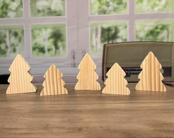 5 or 10 Piece Christmas Tree cutout assortment, Wooden Christmas tree, Unfinished wooden Christmas tree blanks, Wood Christmas tree Decor