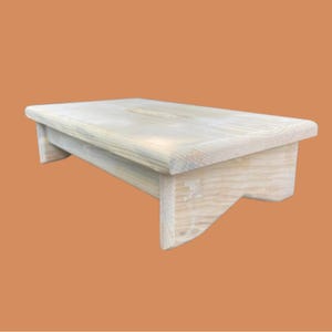 Wood Step Stool, Wooden Step Stool, Wooden Bench, Kitchen Step Stool, Bedroom Step Stool, unfinished solid pine step stool, Adult Step Stool