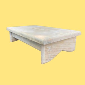 Wooden Step Stool, Wood Step Stool, Low Wooden Step, Wooden Bench, Kitchen Step Stool, Bedroom Step Stool, unfinished solid pine, Adult