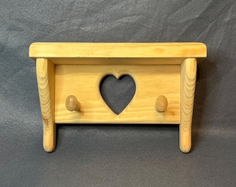 Rustic Wooden Heart Shelves: Homemade Wall Decor, 16" Wide