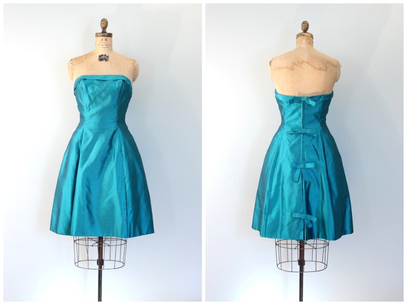 Vintage 50s Green Tulle Prom Dress