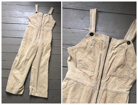 vintage ‘70s corduroy overalls, slim fit overalls,