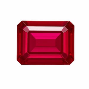 Octagon Hydrothermal Lab Grown Red Ruby