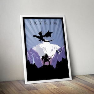 Skyrim Poster | Gaming Poster | Gaming Artwork | Gaming Decor | Video Game Poster | Gaming Gift | Video Game Print | Wall Art