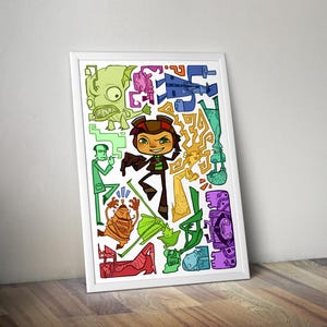 Psychonauts Poster | Gaming Poster | Gaming Artwork | Gaming Decor | Video Game Poster | Gaming Gift | Video Game Print | Wall Art
