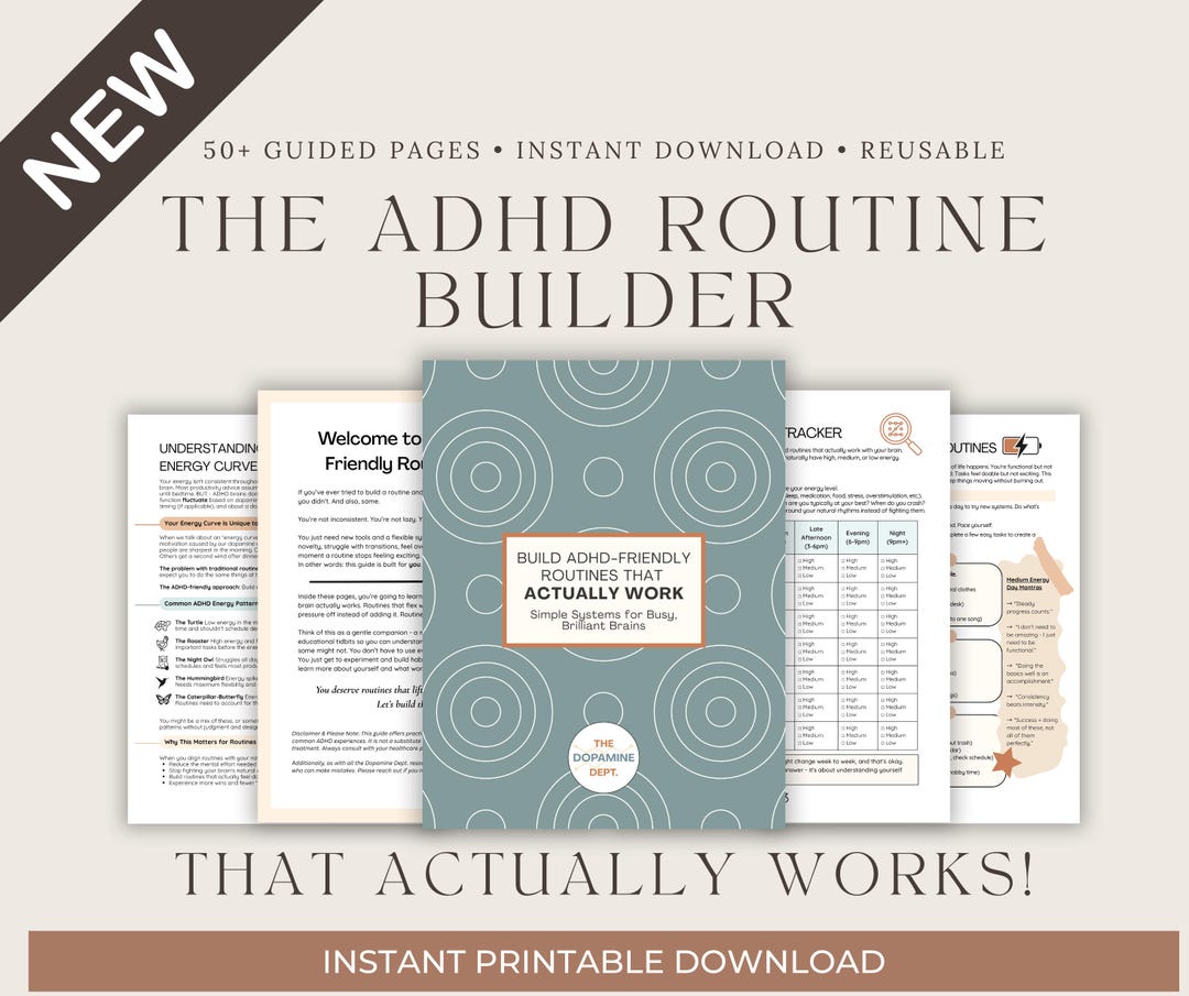 ADHD Routine Builder Workbook | Energy-based Daily Routines (PDF ...
