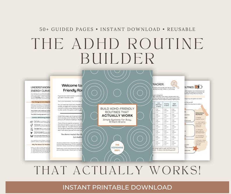 ADHD Routine Builder Workbook | Energy-Based Daily Routines (PDF Download) image 1