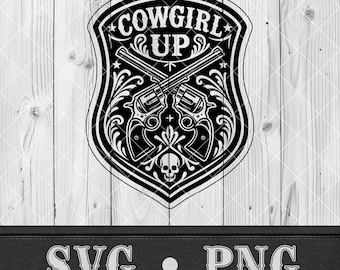 Cowgirl SVG per Cricut Western Png File Cowgirl Up SVG per file di taglio laser xTool Incisione Toppa per cappello Country Girl Western Divertente Png Shirt