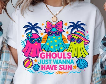 Halloween Summer Png | Ghouls Just Wanna Have Sun Summer Ghost PNG | Beach Halloween Png | Summerween Png | Funny Halloween Png | Summer Png