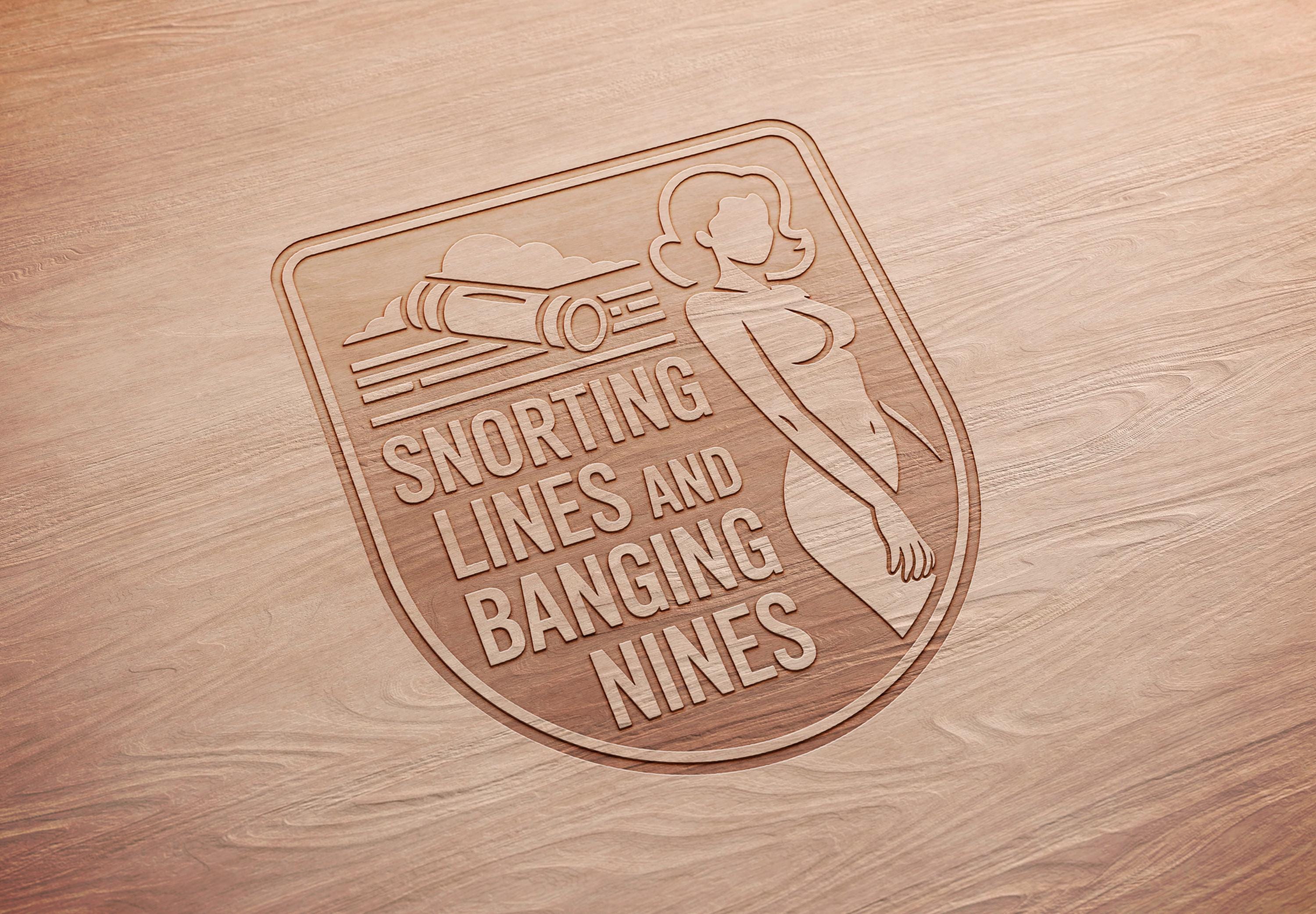 Snorting Line Drawing Snorting Lines Banging Nines SVG PNG Adult Humor Hat Patch Design ...