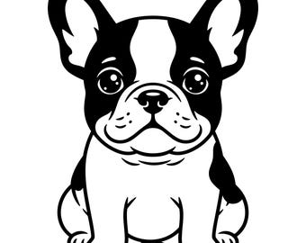 French Bulldog SVG png | Cute Frenchie Svg | Frenchie Mom Gift | Dog Portrait Svg | Glowforge xTool Frenchie | Cricut French Bulldog File