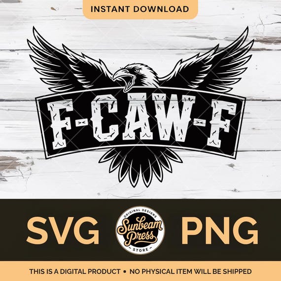 F-CAW-F SVG PNG Funny Adult Humor Fuck Off Coded Hat Patch Glowforge xTool Inappropriate Swearing Vector Design