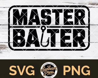 マスターベイター SVG PNG 大人向けユーモア帽子パッチデザイン 面白い釣り Glowforge Cricut カットファイル