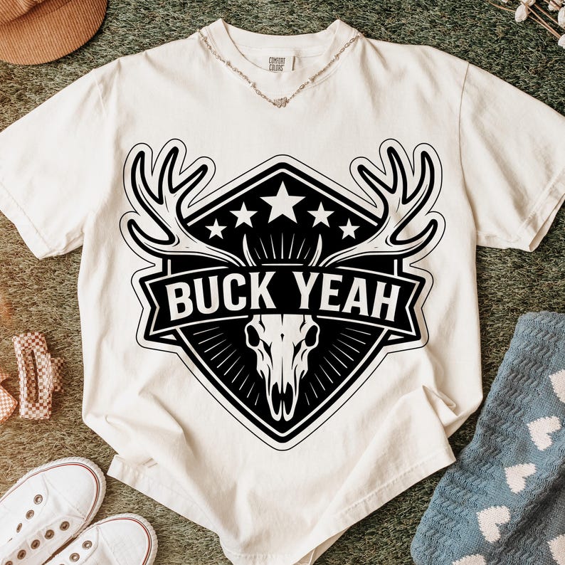 Hunting Svg for Cricut Buck Yeah Png Deer Skull Svg for Laser Cut File ...