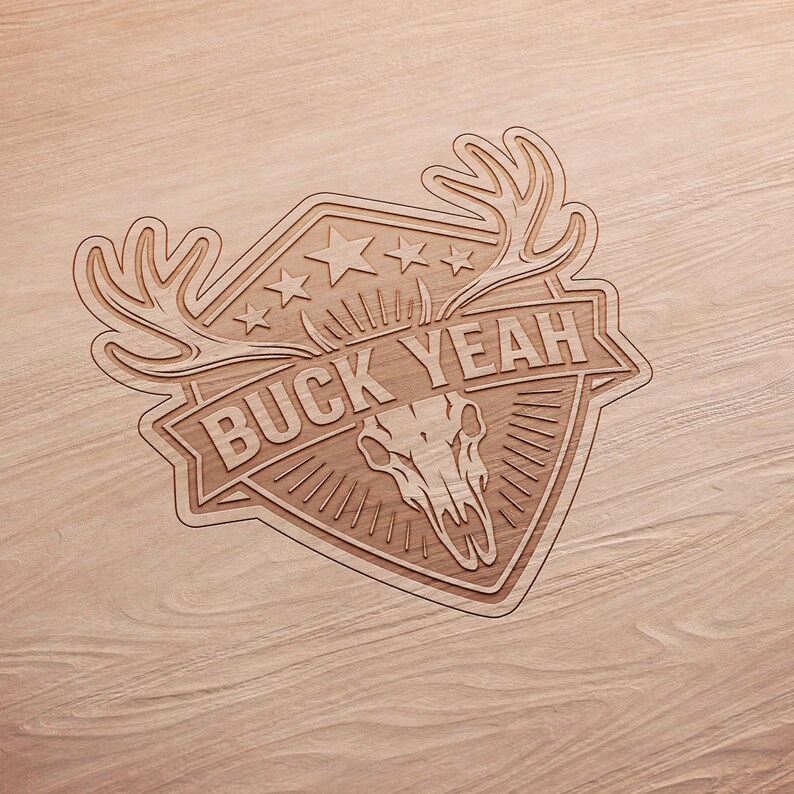 Hunting Svg for Cricut Buck Yeah Png Deer Skull Svg for Laser Cut File ...