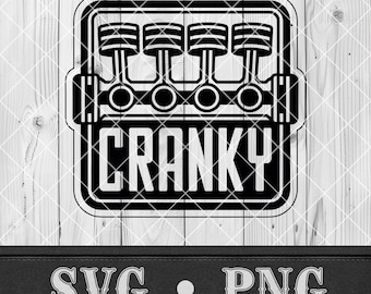 Funny Mechanic Svg for Car Guy Gift Png for Cranky Svg Engine Piston Art for Laser Cut File for Engraving Garage Sign