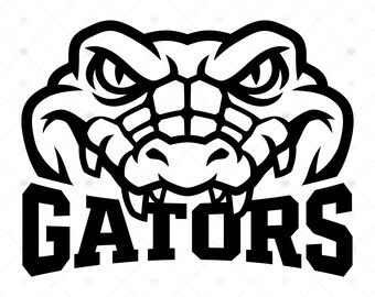 Mascotte d'alligators SVG : logo agressif d'équipe d'alligators, chemise d'esprit d'école, conception de sport, SVG, PNG, téléchargement immédiat